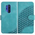For OnePlus 8 Pro YX0060 Elephant Head Embossed Phone Leather Case with Lanyard(Light Blue)