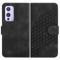 For OnePlus 9 YX0060 Elephant Head Embossed Phone Leather Case with Lanyard(Black)