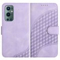 For OnePlus 9 Pro YX0060 Elephant Head Embossed Phone Leather Case with Lanyard(Light Purple)