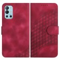 For OnePlus 9R 5G YX0060 Elephant Head Embossed Phone Leather Case with Lanyard(Rose Red)