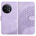 For OnePlus 11 YX0060 Elephant Head Embossed Phone Leather Case with Lanyard(Light Purple)