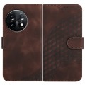 For OnePlus 11 YX0060 Elephant Head Embossed Phone Leather Case with Lanyard(Coffee)