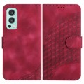 For OnePlus Nord 2 5G YX0060 Elephant Head Embossed Phone Leather Case with Lanyard(Rose Red)