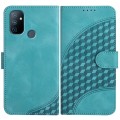 For OnePlus Nord N100 4G YX0060 Elephant Head Embossed Phone Leather Case with Lanyard(Light Blue)
