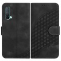 For OnePlus Nord CE 5G YX0060 Elephant Head Embossed Phone Leather Case with Lanyard(Black)
