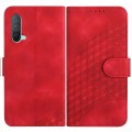 For OnePlus Nord CE 5G YX0060 Elephant Head Embossed Phone Leather Case with Lanyard(Red)