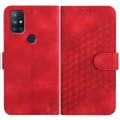 For OnePlus Nord N10 5G YX0060 Elephant Head Embossed Phone Leather Case with Lanyard(Red)