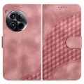 For OnePlus 12 YX0060 Elephant Head Embossed Phone Leather Case with Lanyard(Pink)