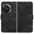 For OnePlus 12 YX0060 Elephant Head Embossed Phone Leather Case with Lanyard(Black)