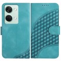 For OnePlus Ace 2V YX0060 Elephant Head Embossed Phone Leather Case with Lanyard(Light Blue)