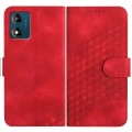 For Motorola Moto E13 YX0060 Elephant Head Embossed Phone Leather Case with Lanyard(Red)