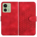 For Motorola Edge 40 YX0060 Elephant Head Embossed Phone Leather Case with Lanyard(Red)