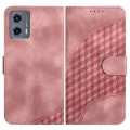 For Motorola Moto G 5G 2023 YX0060 Elephant Head Embossed Phone Leather Case with Lanyard(Pink)