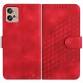 For Motorola Moto G32 YX0060 Elephant Head Embossed Phone Leather Case with Lanyard(Red)