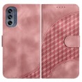 For Motorola Moto G62 5G YX0060 Elephant Head Embossed Phone Leather Case with Lanyard(Pink)