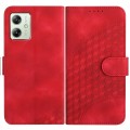 For Motorola Moto G54 Global YX0060 Elephant Head Embossed Phone Leather Case with Lanyard(Red)