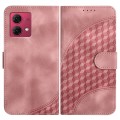 For Motorola Moto G84 5G YX0060 Elephant Head Embossed Phone Leather Case with Lanyard(Pink)