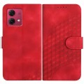 For Motorola Moto G84 5G YX0060 Elephant Head Embossed Phone Leather Case with Lanyard(Red)