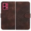 For Motorola Moto G84 5G YX0060 Elephant Head Embossed Phone Leather Case with Lanyard(Coffee)