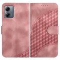 For Motorola Moto G14 YX0060 Elephant Head Embossed Phone Leather Case with Lanyard(Pink)