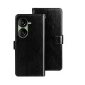 For Asus Zenfone 10 idewei Crazy Horse Texture Leather Phone Case(Black)