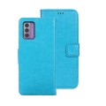 For Nokia G42 5G idewei Crazy Horse Texture Leather Phone Case with Holder(Sky Blue)