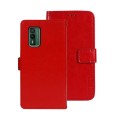 For Nokia XR21 idewei Crazy Horse Texture Leather Phone Case with Holder(Red)