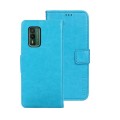 For Nokia XR21 idewei Crazy Horse Texture Leather Phone Case with Holder(Sky Blue)