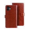 For Nothing Phone 2 idewei Crazy Horse Texture Leather Phone Case with Holder(Brown)