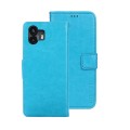 For Nothing Phone 2 idewei Crazy Horse Texture Leather Phone Case with Holder(Sky Blue)