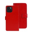 For iPhone 15 Pro idewei Crazy Horse Texture Leather Phone Case with Holder(Red)