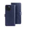 For iPhone 15 idewei Crazy Horse Texture Leather Phone Case with Holder(Blue)