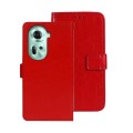 For OPPO Reno11 5G Global idewei Crazy Horse Texture Leather Phone Case with Holder(Red)