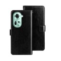 For OPPO Reno11 5G Global idewei Crazy Horse Texture Leather Phone Case with Holder(Black)