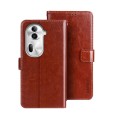 For OPPO Reno11 Pro 5G Global idewei Crazy Horse Texture Leather Phone Case with Holder(Brown)