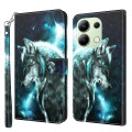 For Xiaomi Redmi Note 13 4G 3D Painting Pattern Flip Leather Phone Case(Wolf)