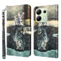 For Xiaomi Redmi Note 13 4G 3D Painting Pattern Flip Leather Phone Case(Cat Tiger)