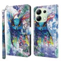 For Xiaomi Redmi Note 13 4G 3D Painting Pattern Flip Leather Phone Case(Watercolor Owl)