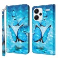 For Xiaomi Redmi Note 13 Pro+ 3D Painting Pattern Flip Leather Phone Case(Three Butterflies)