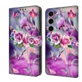 For Samsung Galaxy S24 5G Crystal 3D Shockproof Protective Leather Phone Case(Butterfly)