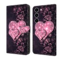 For Samsung Galaxy S24 5G Crystal 3D Shockproof Protective Leather Phone Case(Lace Love)