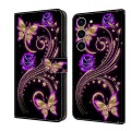 For Samsung Galaxy S24+ 5G Crystal 3D Shockproof Protective Leather Phone Case(Purple Flower Butterf