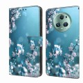 For Honor Magic5 Pro Crystal 3D Shockproof Protective Leather Phone Case(Plum Flower)