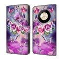 For Honor Magic6 Lite Crystal 3D Shockproof Protective Leather Phone Case(Butterfly)