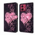 For Motorola Moto G84 Crystal 3D Shockproof Protective Leather Phone Case(Lace Love)