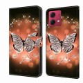 For Motorola Moto G84 Crystal 3D Shockproof Protective Leather Phone Case(Crystal Butterfly)