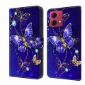 For Motorola Moto G84 Crystal 3D Shockproof Protective Leather Phone Case(Diamond Butterfly)