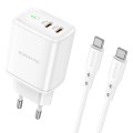 Borofone BN9 Reacher PD 35W USB-C / Type-C Dual Ports Charger Set with Type-C to Type-C Cable, EU Pl