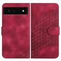 For Google Pixel 6 YX0060 Elephant Head Embossed Phone Leather Case with Lanyard(Rose Red)