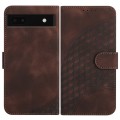 For Google Pixel 6a YX0060 Elephant Head Embossed Phone Leather Case with Lanyard(Coffee)